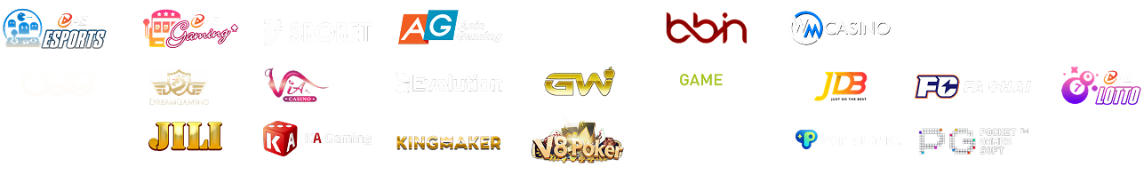 Danh sách đối tác cung cấp trò chơi của 6789m6 như JILI, PG, Evolution, BTI, SBOBET...
